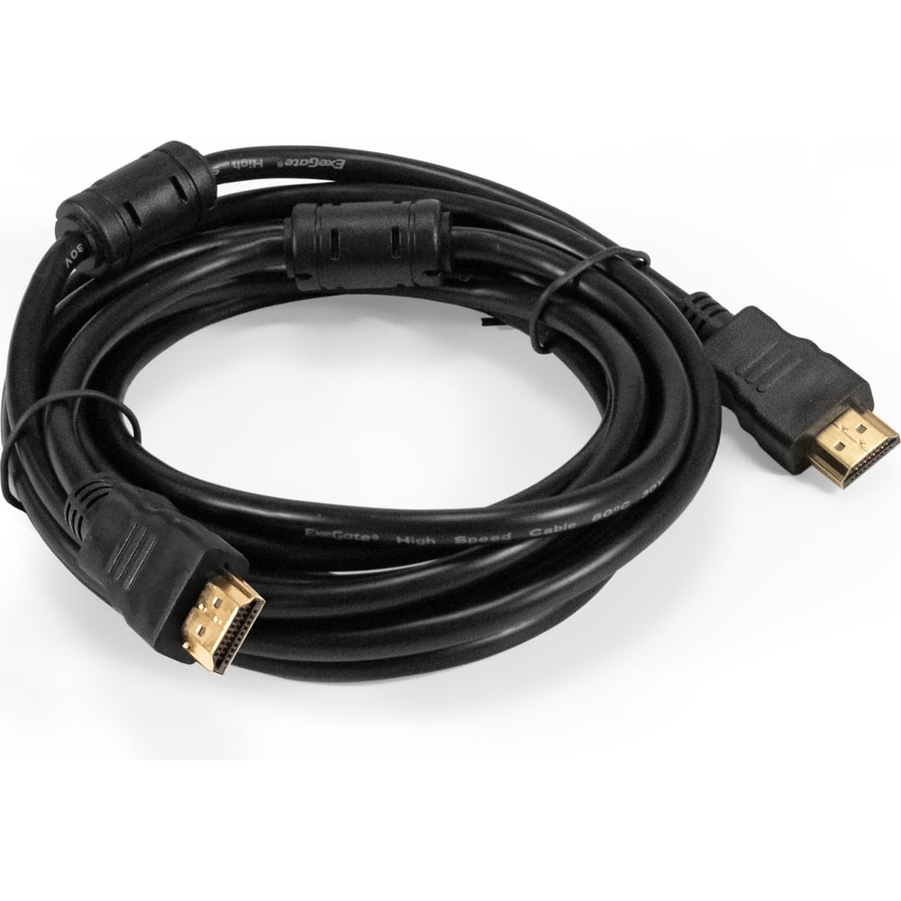 Изображение товара Кабель ExeGate HDMI EX-CC-HDMI-3.0F 19M/19M, 3м, v1.4b, ферритовые кольца, позолоченные контакты 294690