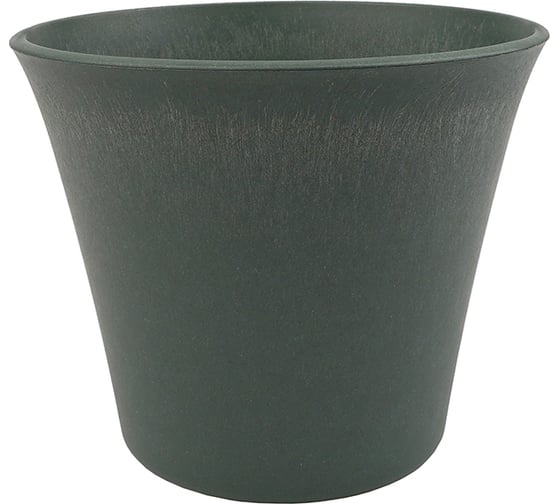 Изображение товара Пластиковый горшок со вставкой Вещицы Лотос Эко, D 18, малахит 5PL0605