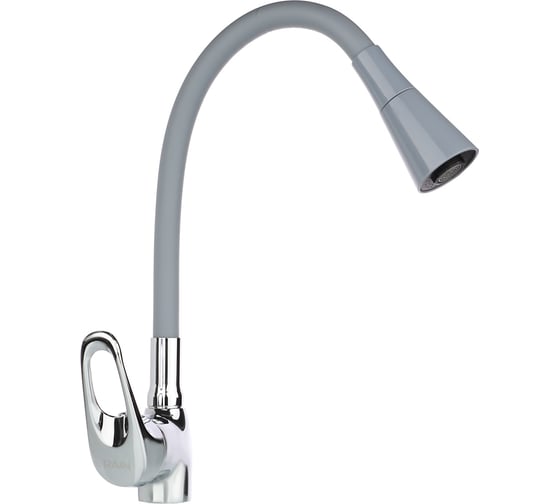 Изображение товара Смеситель для кухни RAIN Веста, гибкий излив, картридж 35 мм, латунь, серый/хром 561-008