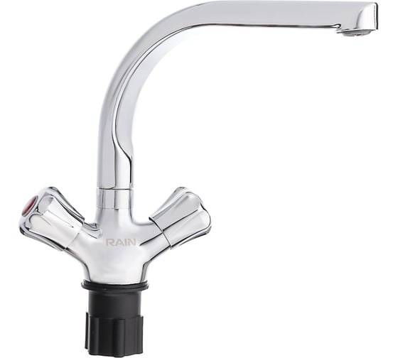 Изображение товара Смеситель для кухни RAIN Уран, высокий, кран-буксы 1/2, гайка, латунь, хром 561-016