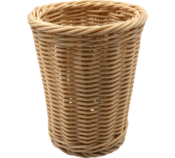 Изображение товара Корзина-стакан настольная HANDY HOME Полиротанг, Д135 Ш135 В160, бежевый Zong-14