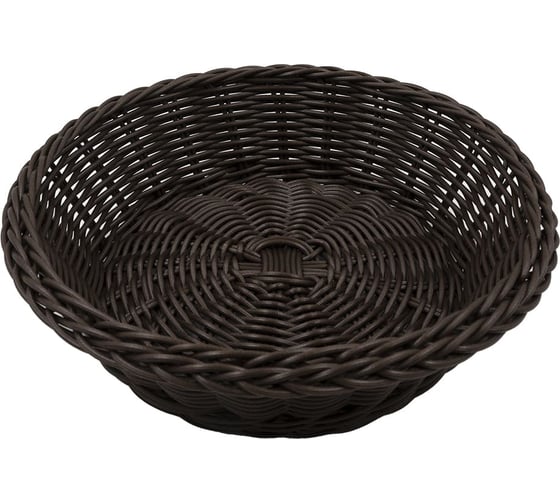 Изображение товара Корзина настольная HANDY HOME круглая Полиротанг, Д250 Ш250 В70, коричневый Zong-08