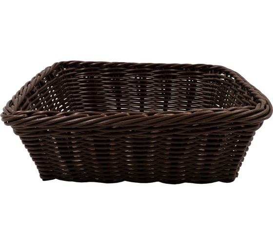 Изображение товара Корзина настольная HANDY HOME квадратная Полиротанг, Д240 Ш240 В75, коричневый Zong-20