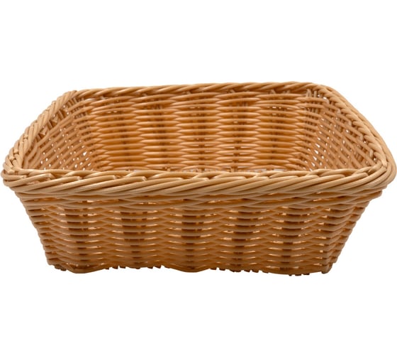 Изображение товара Корзина настольная HANDY HOME квадратная Полиротанг, Д240 Ш240 В75, бежевый Zong-18