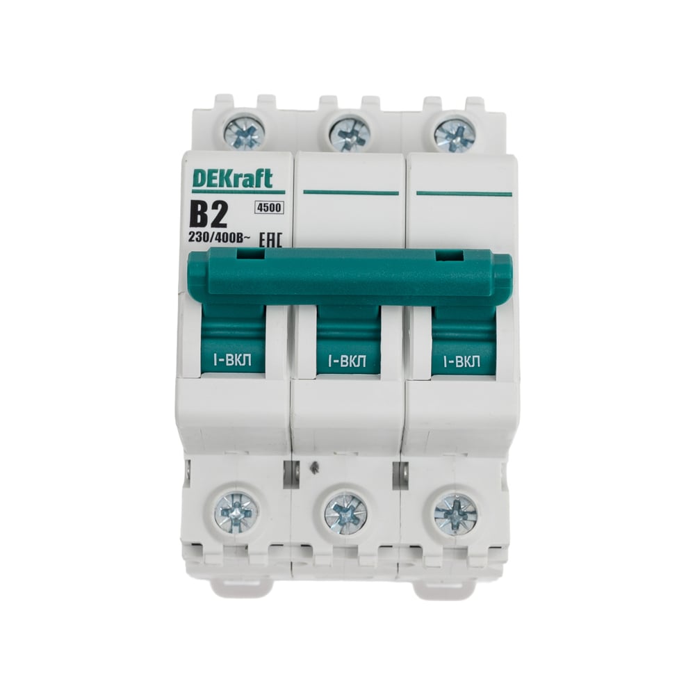 Изображение товара Автоматический выключатель Dekraft ВА101-3Р-002А-B 2А 3П модульный