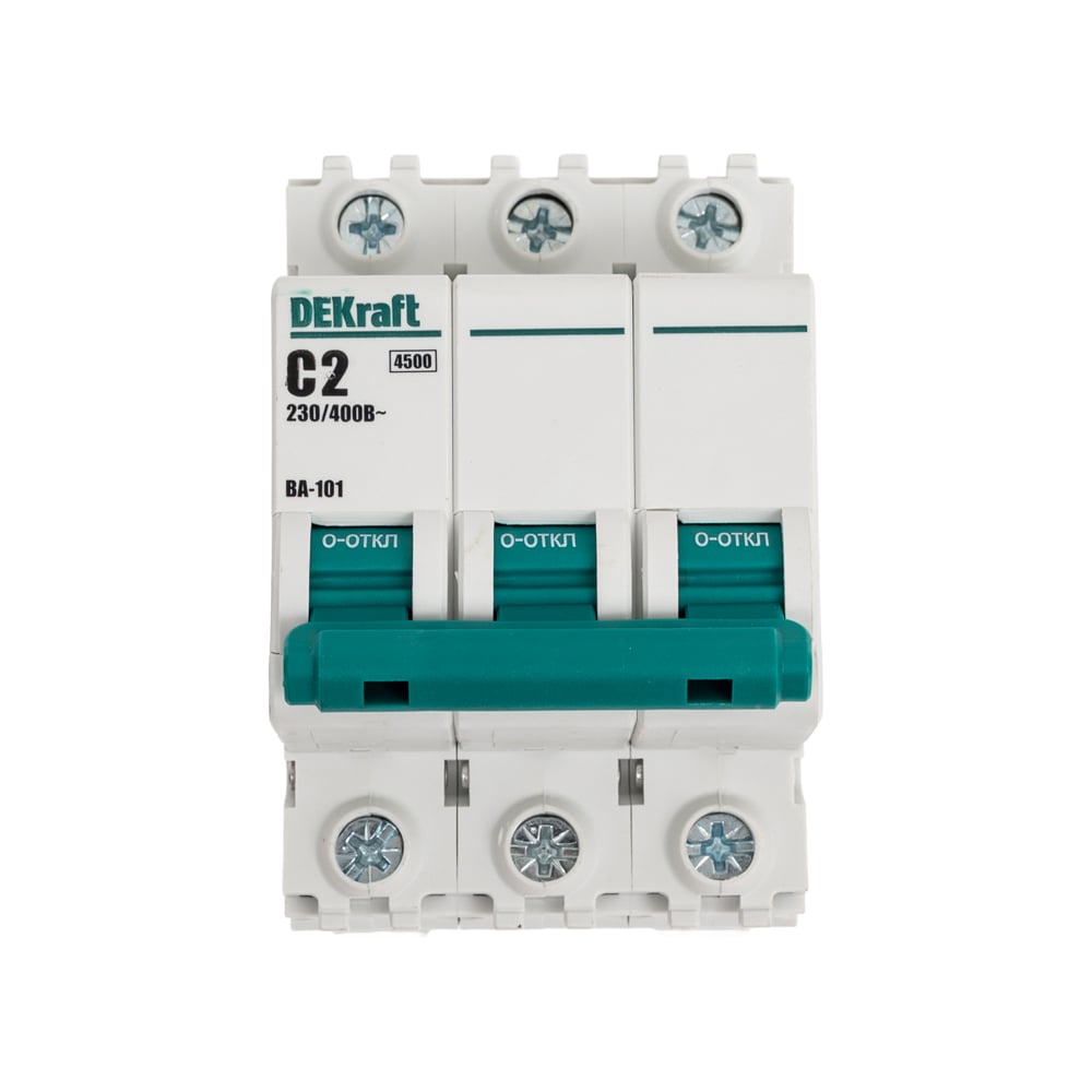 Изображение товара Автоматический выключатель Dekraft ВА101-3Р-002А-C 2A IP20 на DIN-рейку