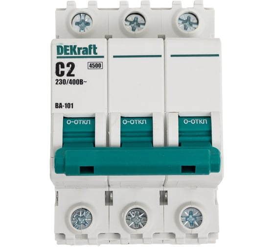 Изображение товара Автоматический выключатель Dekraft ВА101-3Р-002А-C 11074DEK