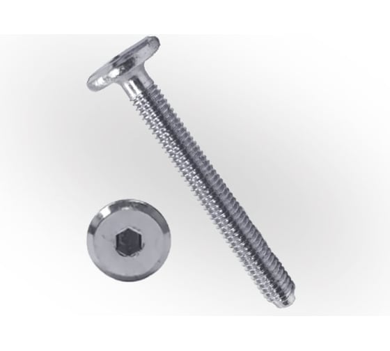 Изображение товара Винт мебельный ЖЕСТЬ DIN 7420, плоский, цинк, М6x70 мм, 4 шт., европодвес УТ-00012141