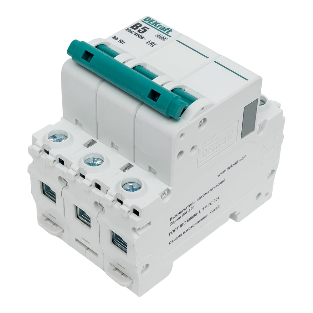 Изображение товара Автоматический выключатель Dekraft ВА101-3Р-005А-B 11218DEK для защиты электросетей