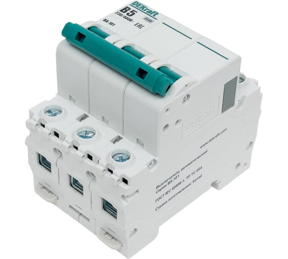 Изображение товара Автоматический выключатель Dekraft ВА101-3Р-005А-B 11218DEK