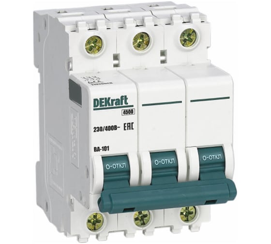 Изображение товара Автоматический выключатель Dekraft ВА101-3Р-005А-D 11226DEK