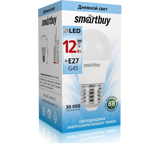 Изображение товара Лампа Smartbuy LED SBL-G45-12-40K-E27