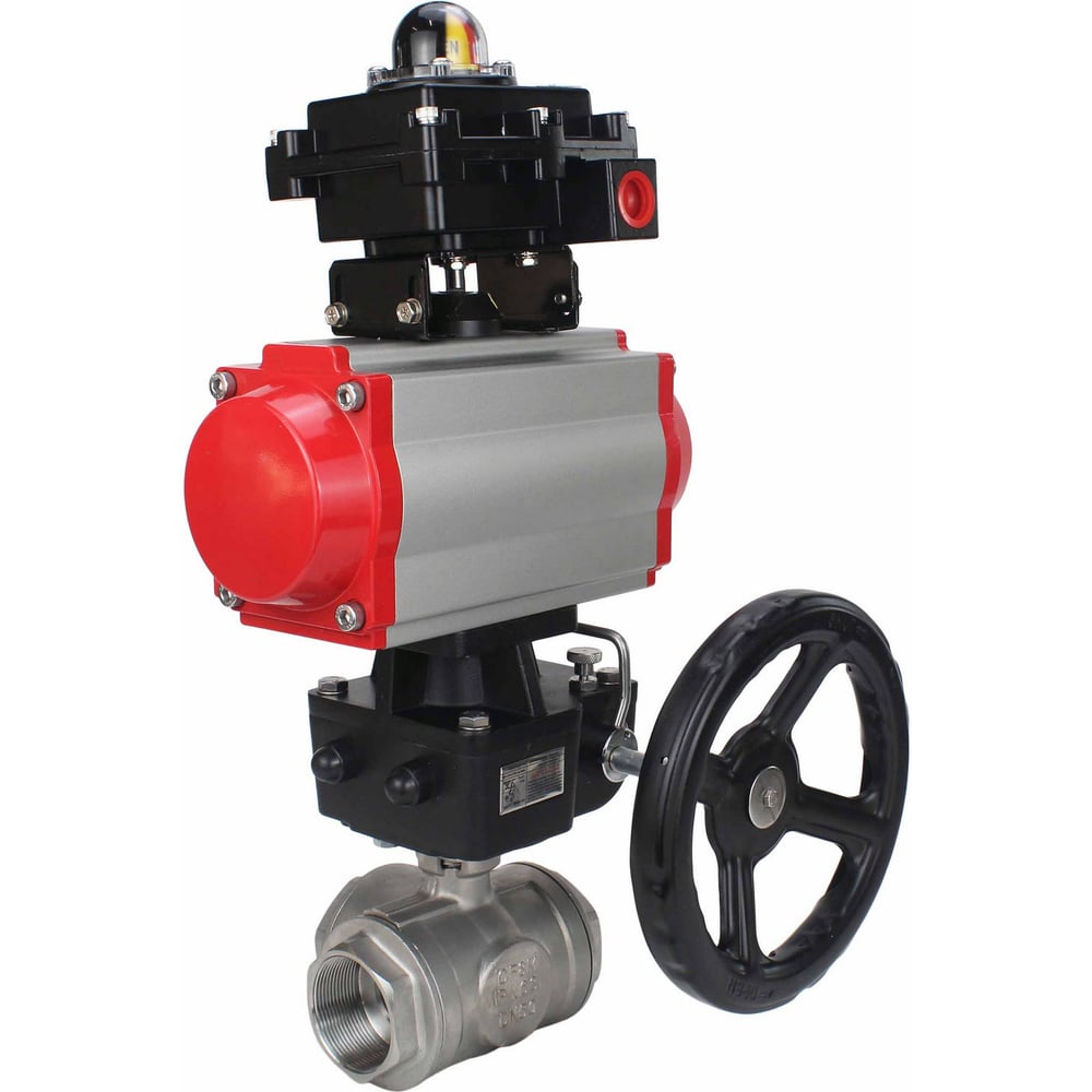 Изображение товара Кран DN.ru RP.SS316.200.MM.010 L-тип Ду10 Ру63 пневмопривод