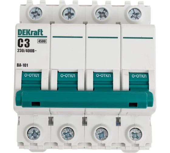 Изображение товара Автоматический выключатель Dekraft ВА101-4Р-003А-C 11087DEK