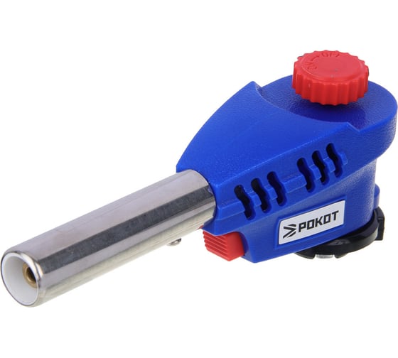 Изображение товара Горелка газ. с пьезорозжигом, РОКОТ цанговый захват, широкое cопло; 15,3х4,5х7,2см 333-095