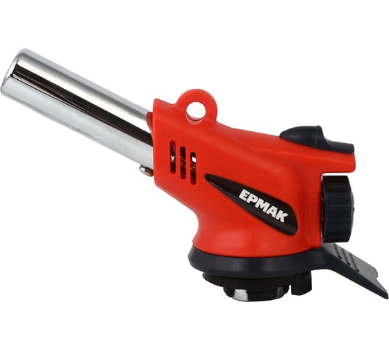 Изображение товара Горелка газ. с пьезо, ЕРМАК свободн. вращ., цанг. захват, шир. сопло, пласт.,латунь; 14х9х5см 116-026