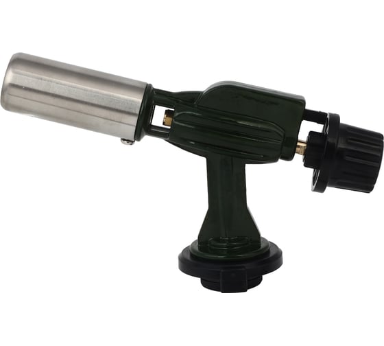 Изображение товара Горелка газ. с пьезорозжигом, ЕРМАК цанговый захват, шир. сопло, алюминиевый корпус, 14х4х7,5см 333-096