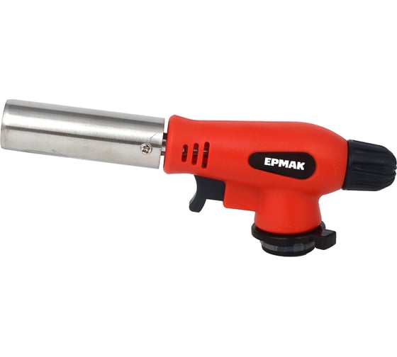 Изображение товара Горелка ЕРМАК с пьезорозжигом,  свободн. вращ., цанговый захват, шир. сопло; 16,5х6х4см 116-021