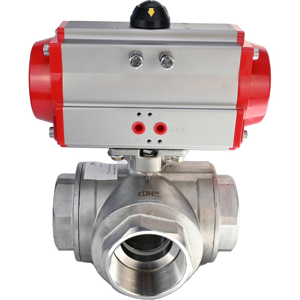 Изображение товара Шаровой кран DN.ru RP.SS316.200.MM Ду10 Ру63 с пневмоприводом