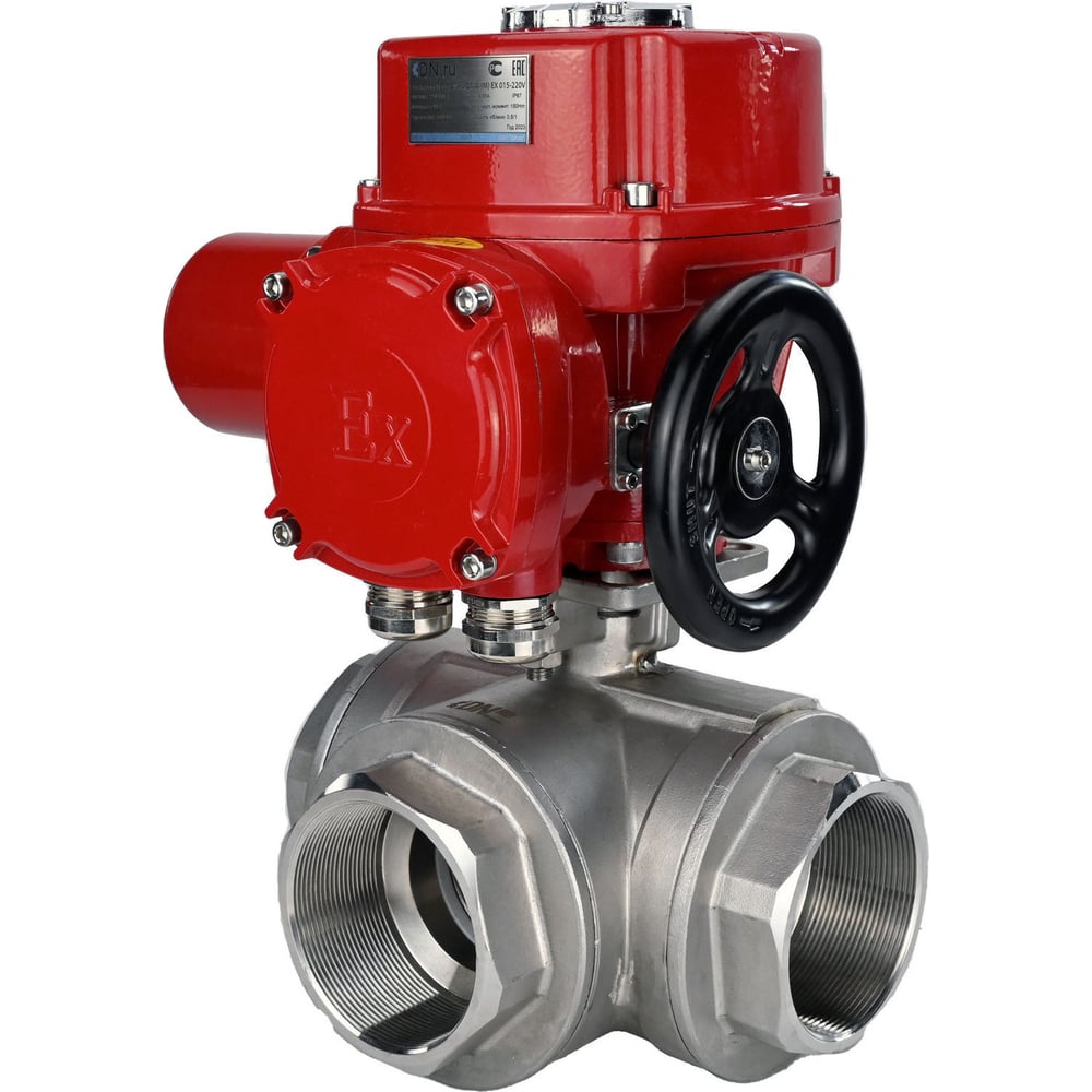 Изображение товара Трехходовой кран DN.ru RP.SS316 Ду25 из нержавеющей стали 63 бар