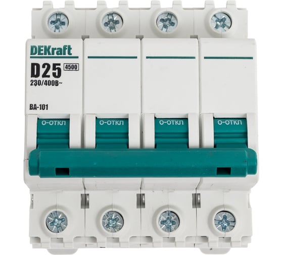 Изображение товара Автоматический выключатель Dekraft ВА101-4Р-025А-D 11140DEK