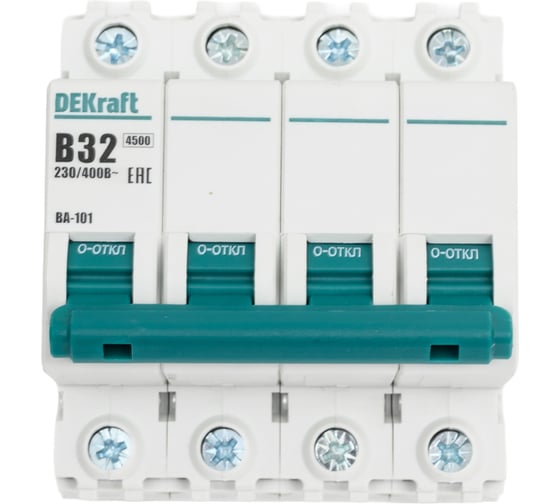 Изображение товара Автоматический выключатель Dekraft ВА101-4Р-032А-B 11045DEK