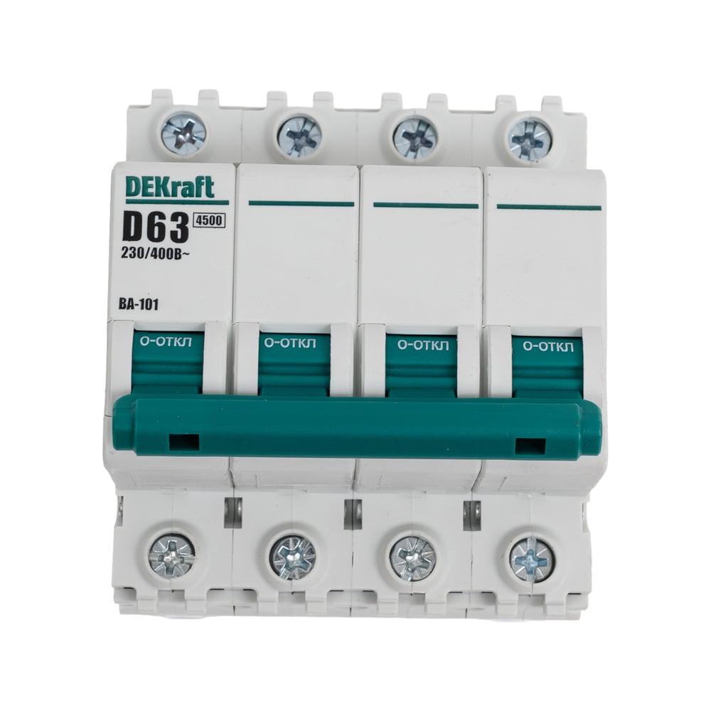 Изображение товара Автоматический выключатель Dekraft ВА101-4Р-063А-D  механическая защита сети