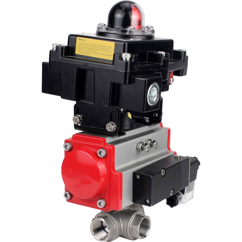 Изображение товара Кран RP.SS316.200.MM.065 DN65 PN40 пневмопривод трёхходовой