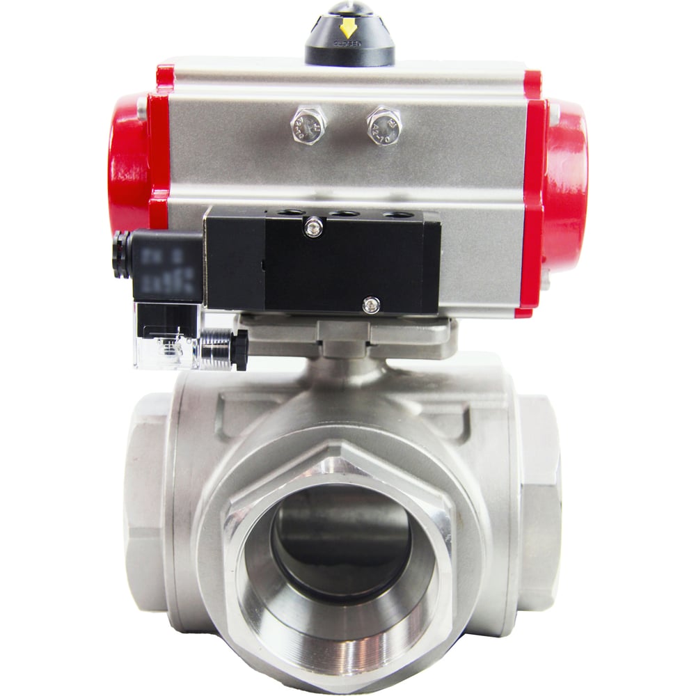 Изображение товара Шаровой кран DN.ru RP.SS316.200.MM L-тип Ду32 Ру63