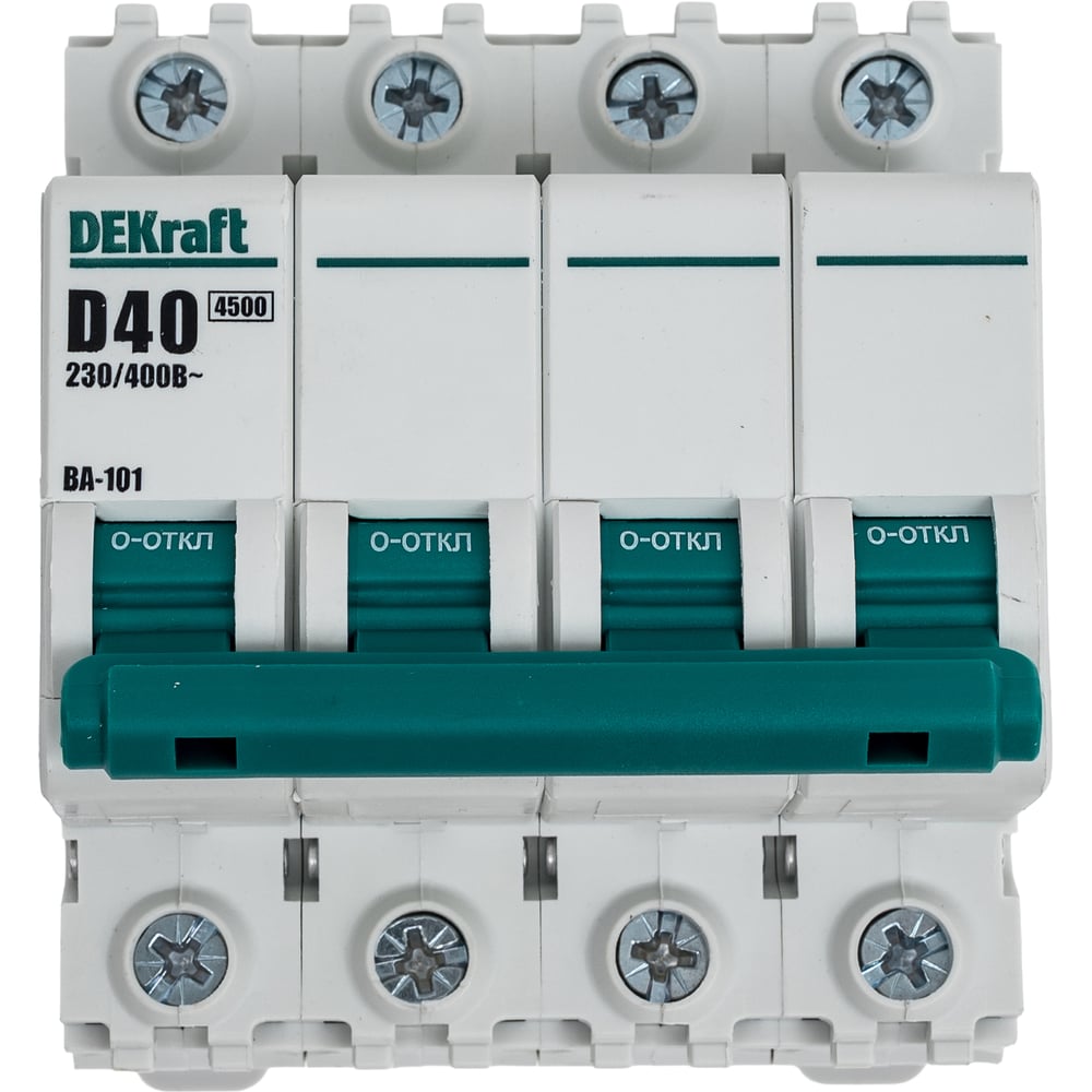 Изображение товара Автоматический выключатель Dekraft ВА101-4Р-040А-D 4 Poles 40A IP20