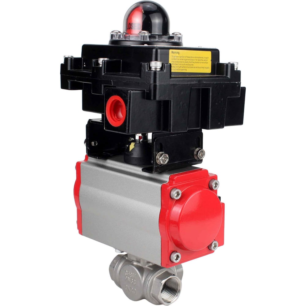 Изображение товара Кран DN.ru RP.SS316.200.MM.065 ISO L-тип Ду65 Ру40 пневмопривод