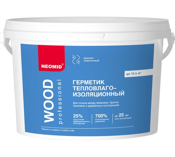 Изображение товара Строительный герметик NEOMID Professional 3 кг, ведро, тик Н -ГермPROFF-3/тик