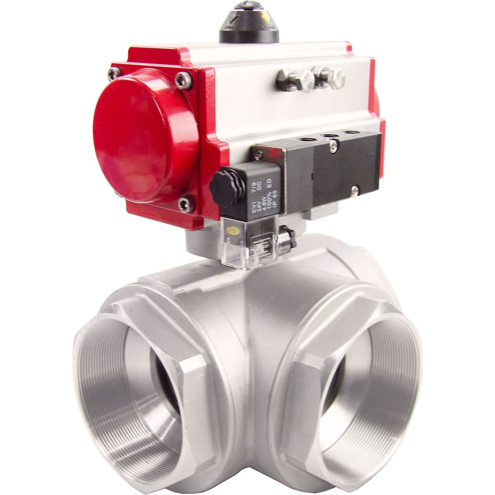 Изображение товара Шаровой кран DN.ru RP.SS316.200 мм трехходовой нержавеющая сталь Ду40 Ру63