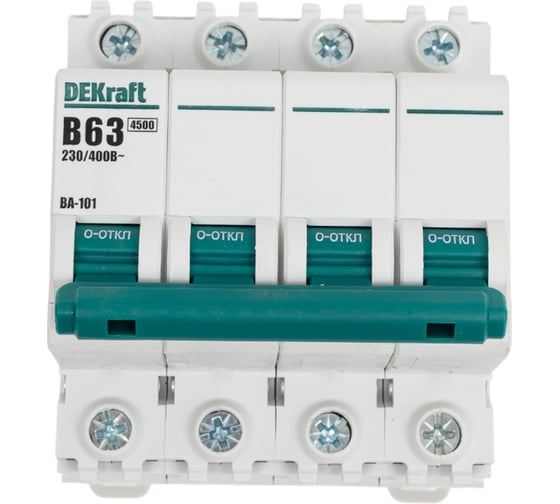 Изображение товара Автоматический выключатель Dekraft ВА101-4Р-063А-B 11048DEK