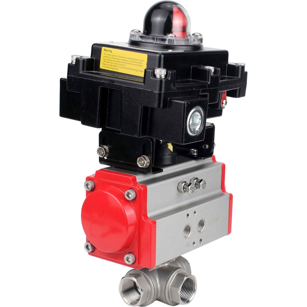 Изображение товара Кран DN.ru RP.SS316.200.MM.032 трехходовой нержавеющая сталь давление 63 бар