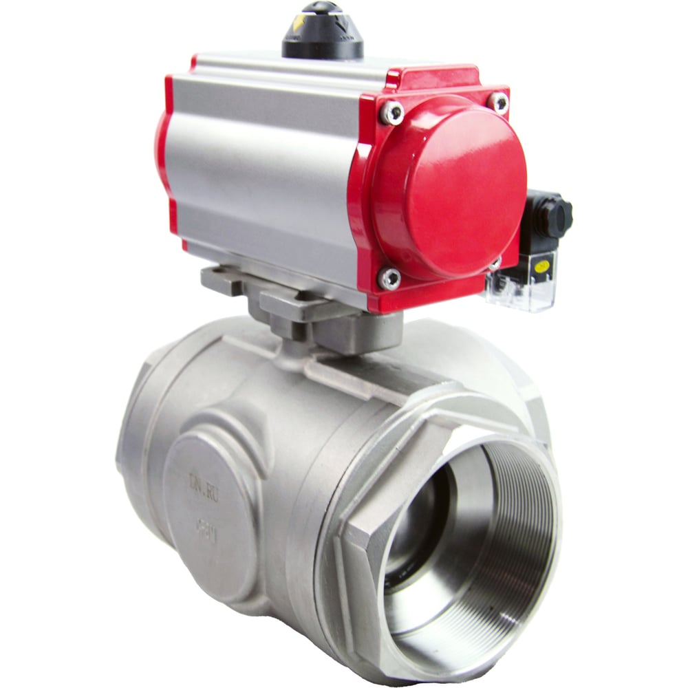 Изображение товара Шаровой кран DN.ru RP.SS316.200.MM Ду80 Ру40 с пн.прив. и распр. 220AC