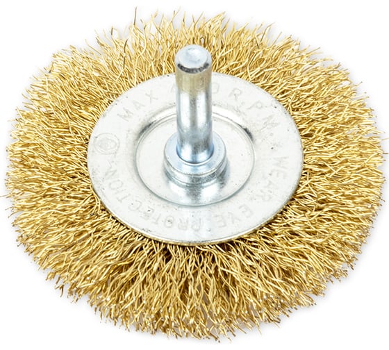 Изображение товара Щетка плоская со шпилькой (60 мм; латунированная проволока) для дрели ARNEZI R8041060