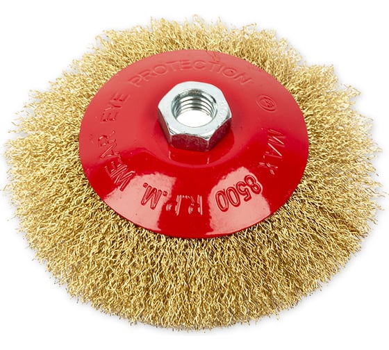 Изображение товара Щетка конусная (125 мм; посадка M14; латунированная проволока) для УШМ ARNEZI R8044125