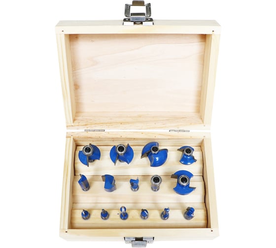 Изображение товара Набор фрез D по дереву (15 шт; хвостовик 8 мм) ДИОЛД 90101019