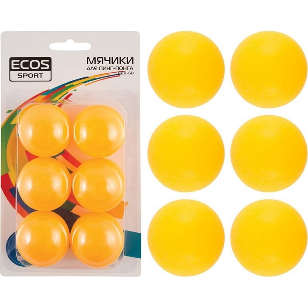 Мячики для пинг-понга Ecos мячики для пинг понга ecos ppb 6b 6 штук