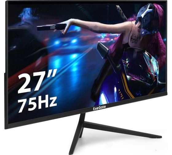 Изображение товара Монитор безрамочный ExeGate с аудио выходом 27" SmartView ES2707CA IPS LED Grade A+, 2K, 2560x1440 75Гц WQHD , 16:9, 300cd/m2, 1000:1, 178/178, 1ms, HDMI, 297307