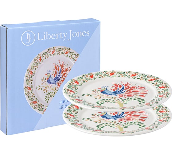 Изображение товара Набор тарелок Liberty Jones Fantail Bird из коллекции Birds of Paradise в подарочной упаковке, 21 см, 2 шт. LJ0000301
