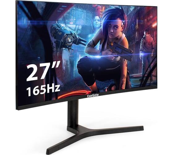 Изображение товара Монитор ExeGate изогнутый игровой 165 Гц 27" Combat EV2707C VA Curved R1500 LED Grade A+, 1920x1080 165Гц, 250cd/m2, 3000:1, 178/178, 1ms, Speakers, HDMI2. 296974