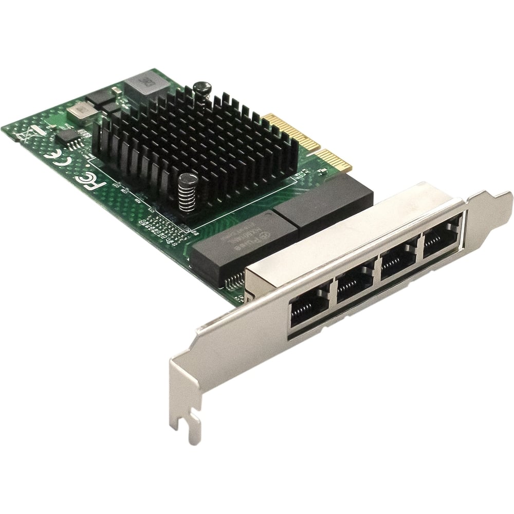 Изображение товара Сетевой адаптер ExeGate BCM5719 PCI-E x4 4 порта RJ-45 скорость 10/100/1000 Мбит/с