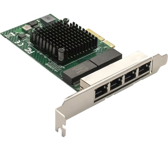 Изображение товара Сетевой адаптер ExeGate EXE-BCM5719 PCI-E x4 v2.0, порты 4xRJ45, 10/100/1000Mbps, Gigabit Chipset Broadcom BCM5719 293453