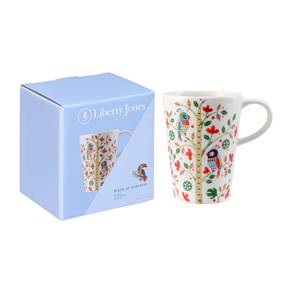 Изображение товара Кружка Liberty Jones Love Birds 350 мл фарфор с дизайном птицы подарочная упаковка