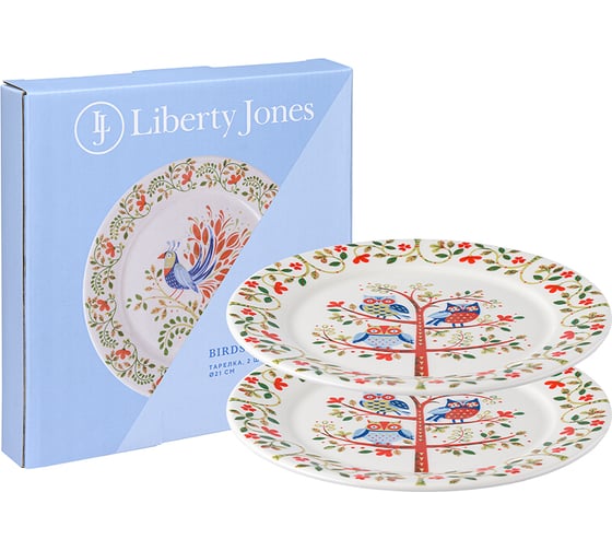 Изображение товара Набор тарелок Liberty Jones Owl из коллекции Birds of Paradise в подарочной упаковке, 21 см, 2 шт. LJ0000305