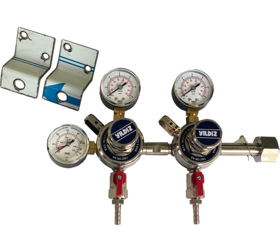 Изображение товара Редуктор углекислотный 2 выхода с шаровыми кранами GAZ YILDIZ 5072-RU