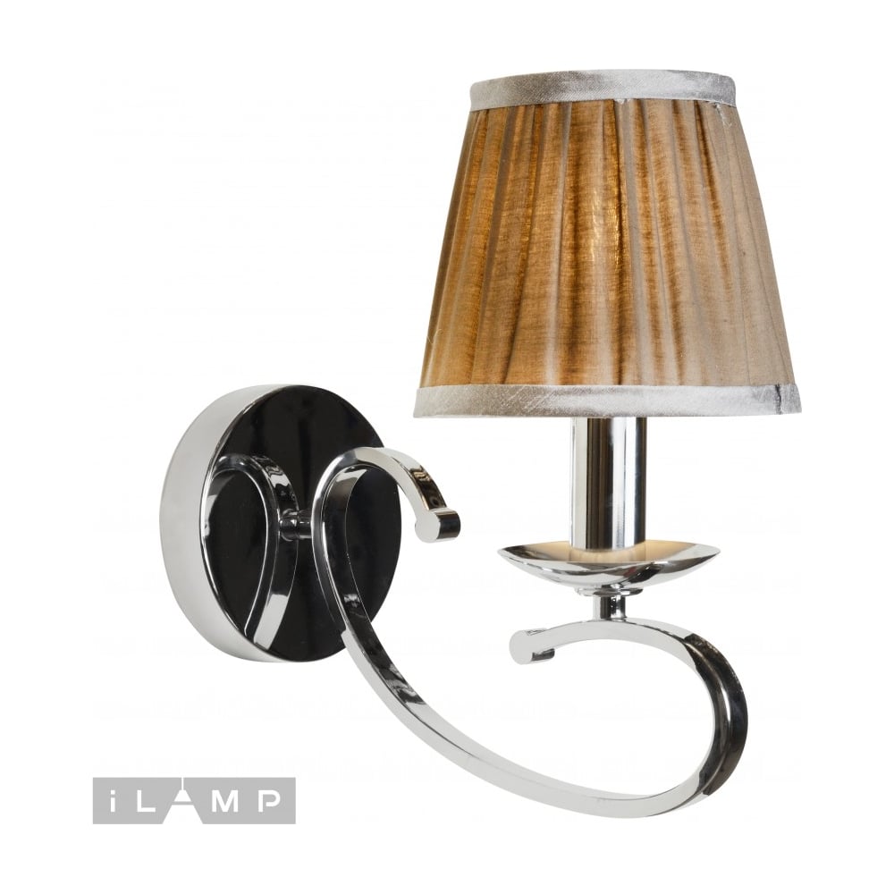 Изображение товара Настенный светильник iLAMP Holiday RM6116/1W CR современный стиль хром ткань