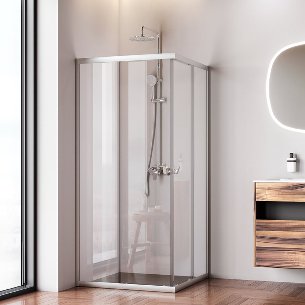 Изображение товара Душевое ограждение AM.PM Sunny квадратное 90x90 с раздвижными дверями